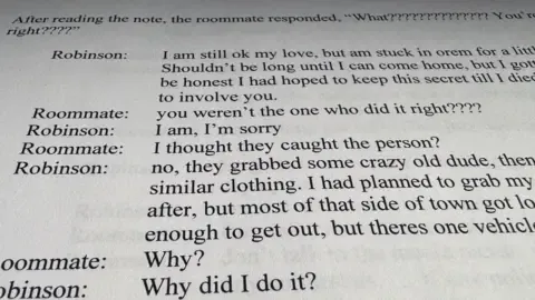 Detailed Text Thread Between Charlie Kirk Accused and Co-resident